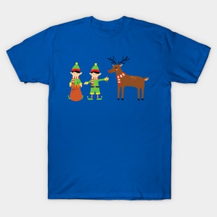 Elves feeding reindeer T-Shirt